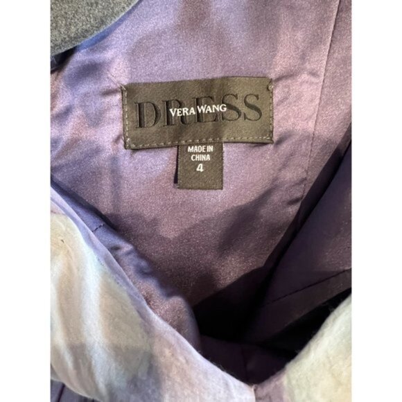 VERA WANG DRESS v-neck gathered empire blue maxi dress size 4 - Picture 7 of 10